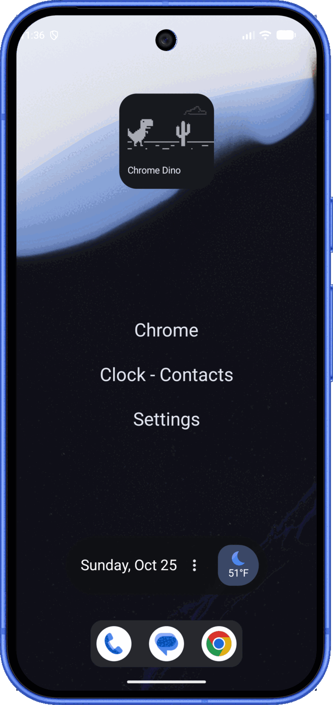 Be nice screenshots: the Favorites and widgets page, the Apps list with an app context sheet, and Settings